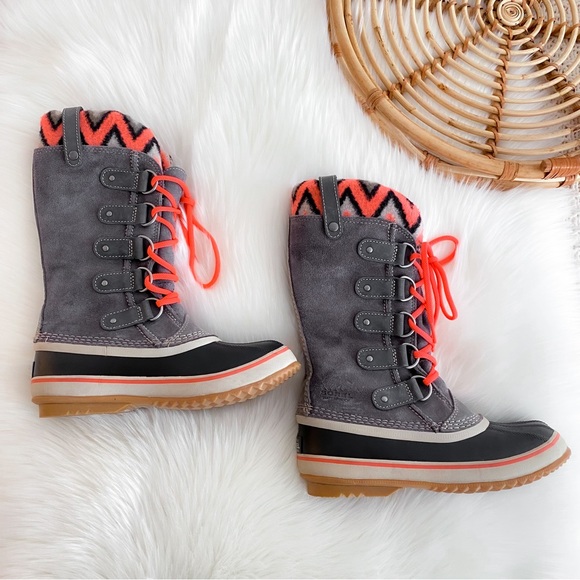 Sorel Shoes - Sorel Joan of Arctic Knit II Winter Boots Gray Shale Tall Suede Women’s 7